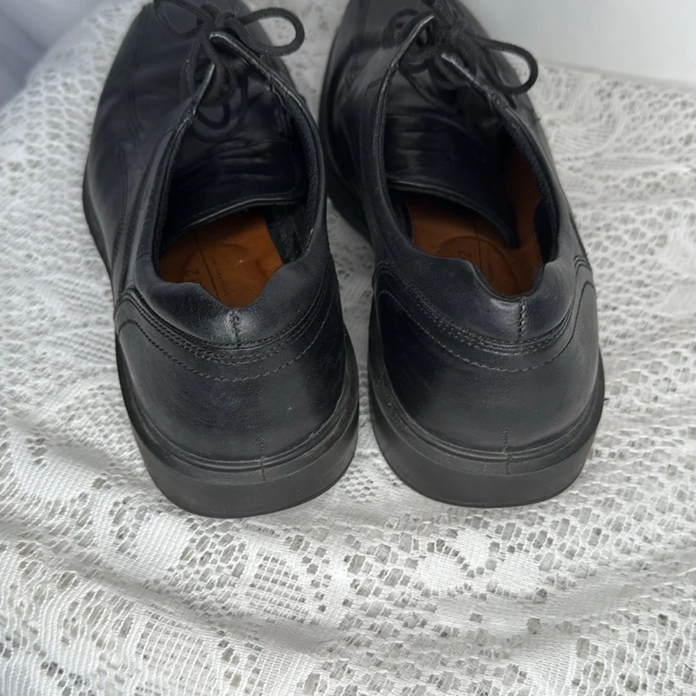 Ecco Helsinki 2 leather bike toe black derby dress shoes sz 9
